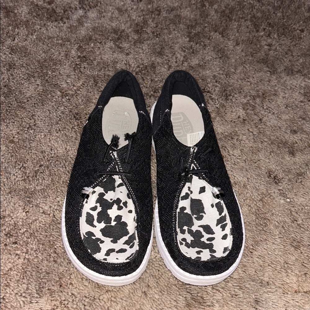 Hey Dude Black and White Slip-On Shoes
